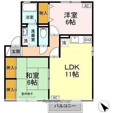 セジュール瑞穂A(2LDK/2階)の間取り写真