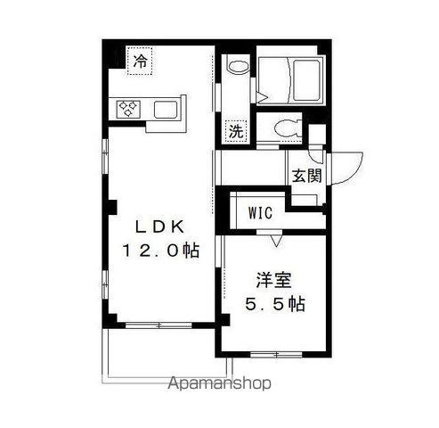 カリテシア(1LDK/4階)の間取り写真