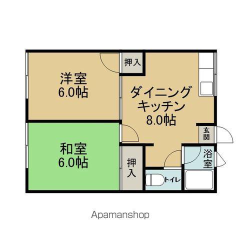 シティハイムサンライフ(2DK/1階)の間取り写真