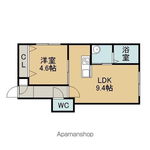 UNISON千歳朝日町(1LDK/1階)の間取り写真