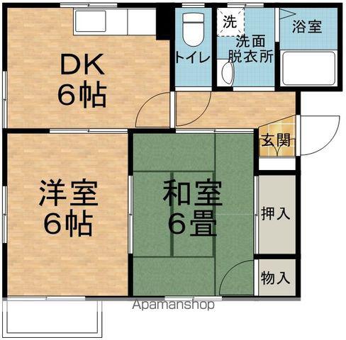 フレグランスカドヤ(2DK/2階)の間取り写真