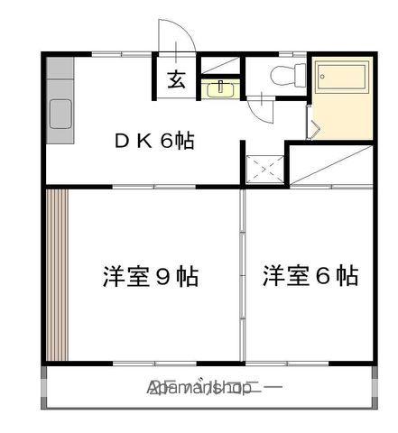 モアエレガンス(2DK/2階)の間取り写真