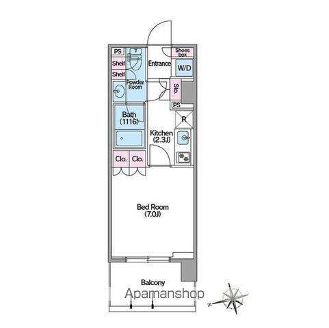 コンフォリア東新宿ステーションフロント(1K/5階)の間取り写真