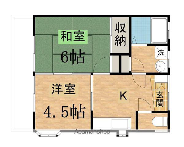 第2サンハイツ成田(2K/1階)の間取り写真