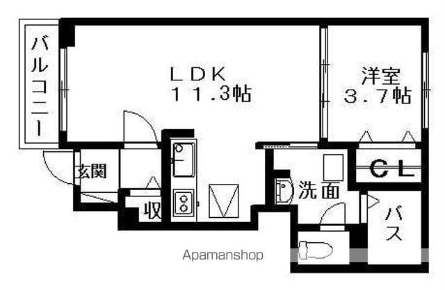 プラシード・KⅡ A(1LDK/1階)の間取り写真