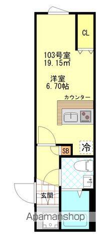 CFジオーレ小岩クレスト(ワンルーム/1階)の間取り写真