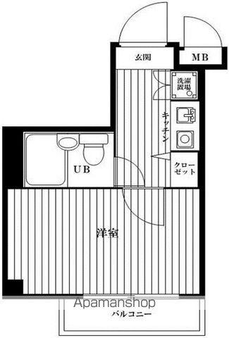 グランレーブ南麻布(1K/3階)の間取り写真