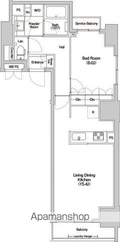 HALUWA芝公園(1LDK/9階)の間取り写真