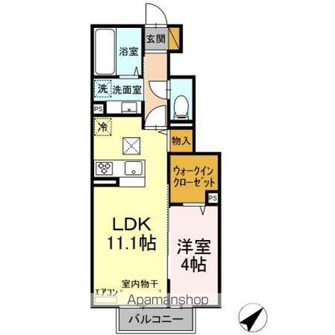 サニークレスト(1LDK/1階)の間取り写真