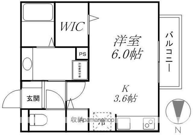 シャルマントリシティ3(ワンルーム/2階)の間取り写真