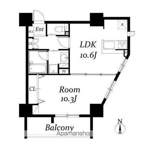 GRAMERCY SHIROMI-DORI(1LDK/12階)の間取り写真