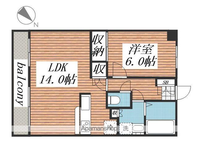エバーグリーン(1LDK/5階)の間取り写真