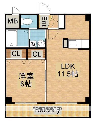 オレンジヴィラ若水(1LDK/3階)の間取り写真