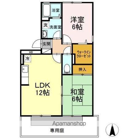 マーサ・リヴェール 2(2LDK/1階)の間取り写真