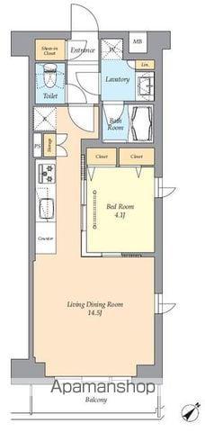 AIFLAT渋谷西原(1LDK/4階)の間取り写真