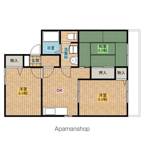 セジュールグランデⅤ (3DK/2階)の間取り写真