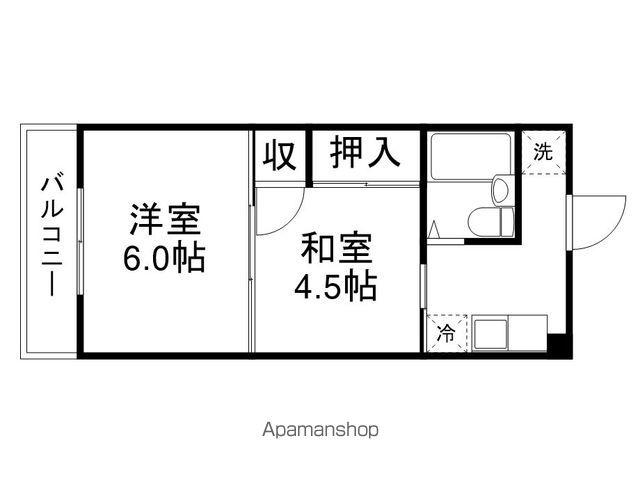 ロイヤルハイツ池田(2K/2階)の間取り写真