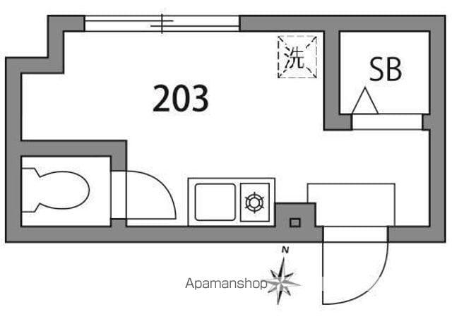 グラード氷川台(ワンルーム/2階)の間取り写真
