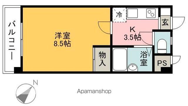 パークサイド(1K/2階)の間取り写真