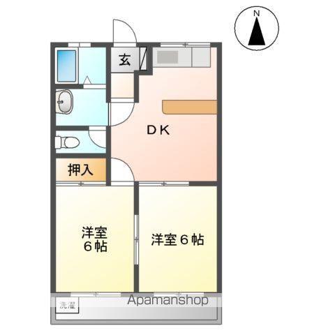 エポックハイムけんせいA・B(2DK/2階)の間取り写真