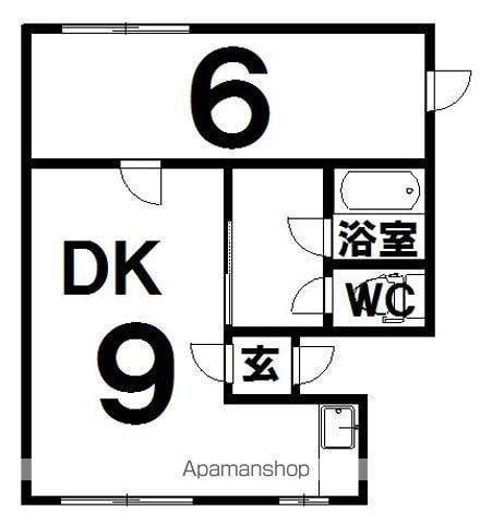 ハイツ長谷川(1DK/2階)の間取り写真