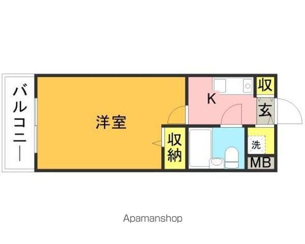 ラ・レジダンス・ド・シュペルブ(1K/1階)の間取り写真