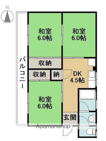 高木マンション(3K/2階)の間取り写真