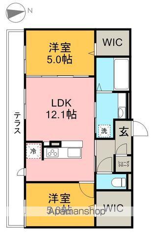 クロ・ド・エヌ(2LDK/1階)の間取り写真