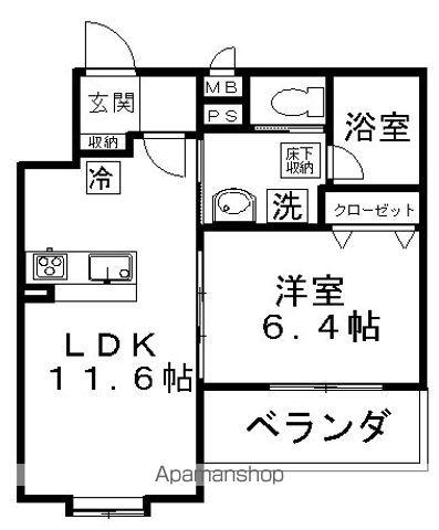 グランドソレーユ南町(1LDK/1階)の間取り写真