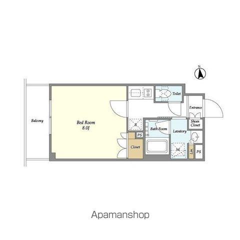 ORSUS梅島(1K/5階)の間取り写真