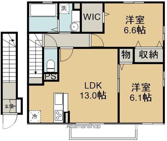 アミティエⅡ(2LDK/2階)の間取り写真