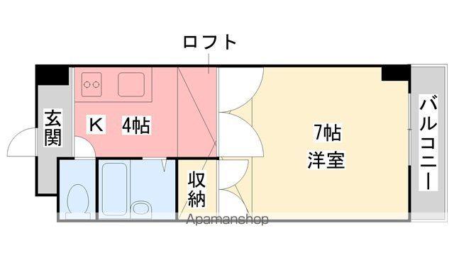 めいぷるどおり(1K/3階)の間取り写真