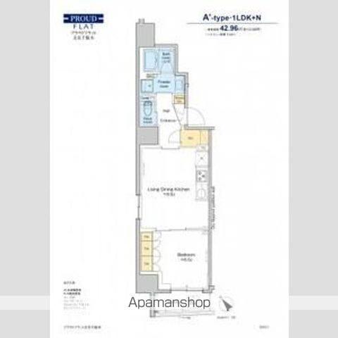 プラウドフラット文京千駄木(1LDK/15階)の間取り写真