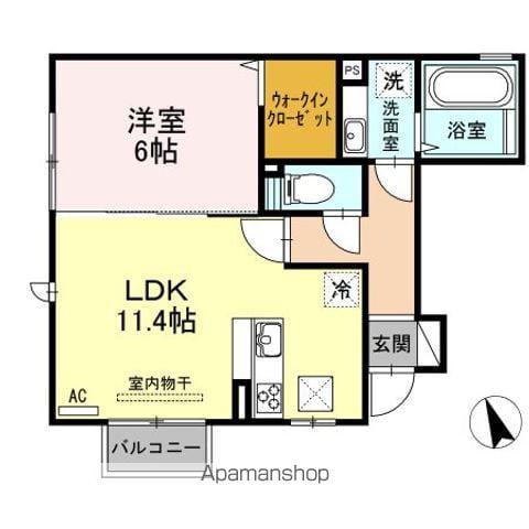 はなもも(1LDK/1階)の間取り写真