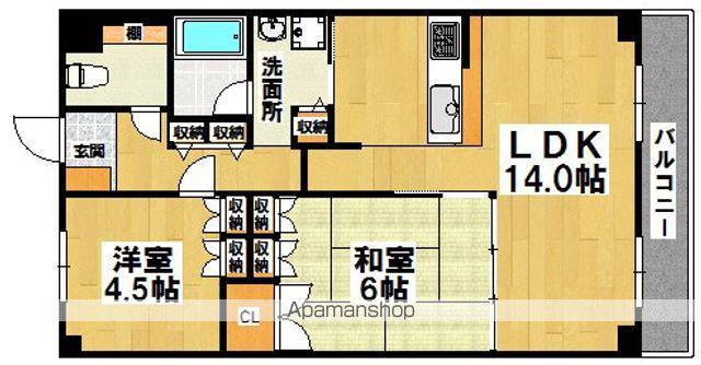 サザンコート石津(2LDK/3階)の間取り写真