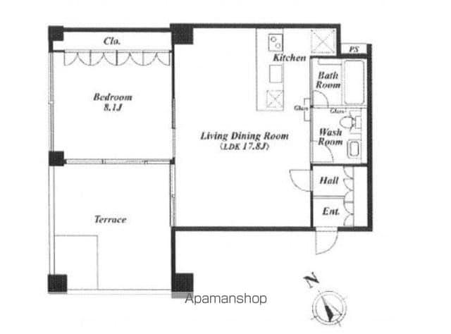 QIZ広尾(1LDK/5階)の間取り写真