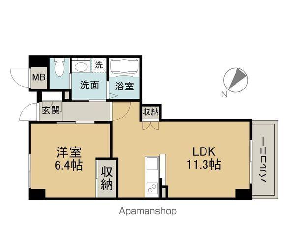 東千田町ハイム(1LDK/2階)の間取り写真