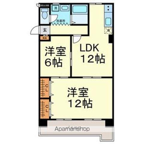 サンパーク大鐘Ⅱ(2LDK/1階)の間取り写真