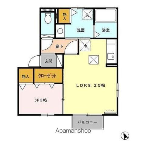 メモワール ウィルモア(1LDK/1階)の間取り写真