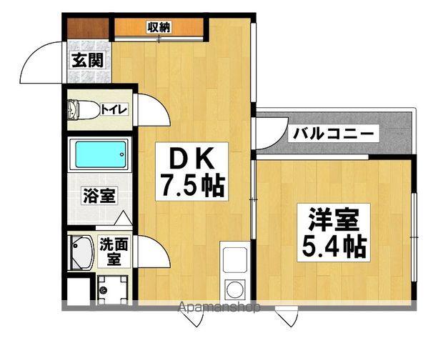 ハイネスセンターコート(1DK/5階)の間取り写真