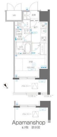 アルファレジデンシア南千住(1K/6階)の間取り写真