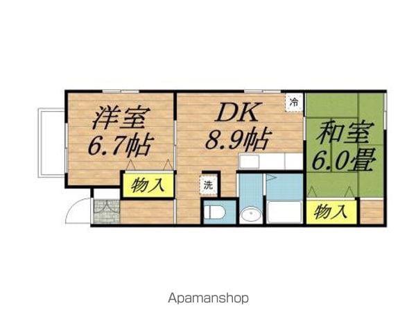 グリーンヒル(2DK/2階)の間取り写真