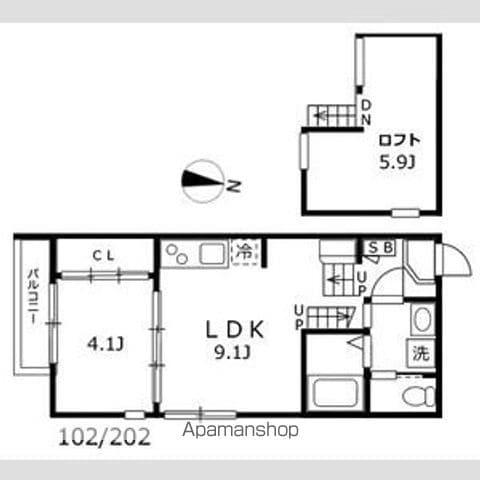 ハーモニーテラス茶屋坂通(1LDK/2階)の間取り写真