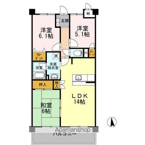 ヴォーリバージュⅢ(3LDK/3階)の間取り写真