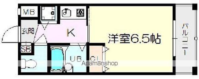 アラカサⅡ(1K/3階)の間取り写真