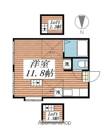 エメロードハイツ(ワンルーム/2階)の間取り写真