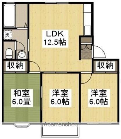 センスフルタウン西王寺Ⅰ E(3LDK/2階)の間取り写真