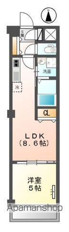 ユニオネスト我孫子(1LDK/2階)の間取り写真