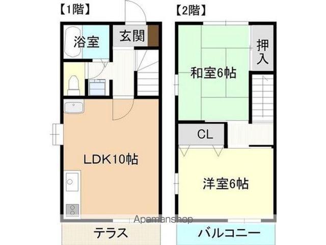 テラス・サンハイツ(2LDK/1階)の間取り写真