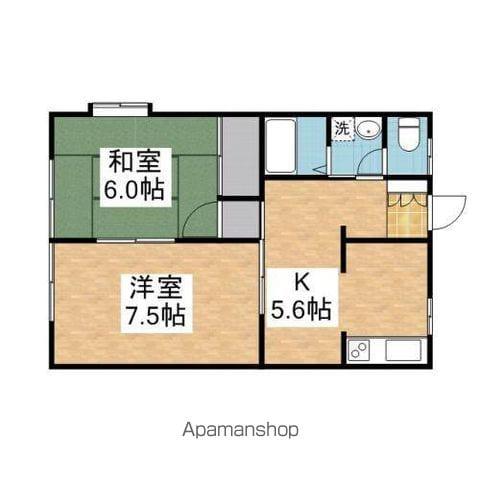 アーバンキャッスル(2DK/2階)の間取り写真